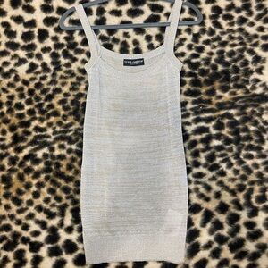 doce and gabbana gold metallic mini dress